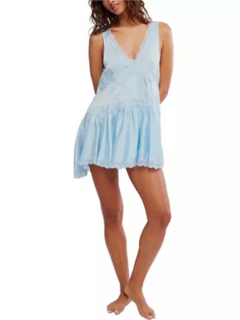 Free People Intimately In This Groove Mini Slip Dress, M